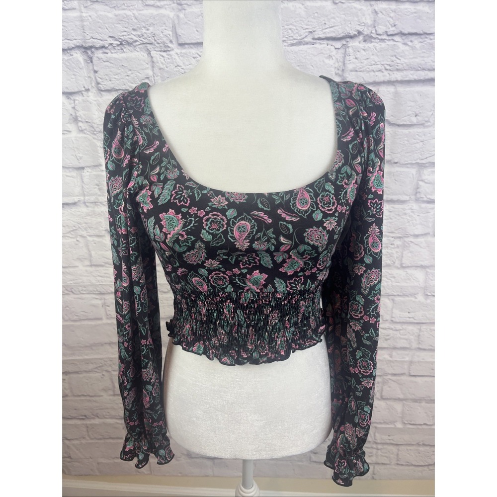 Y2K Whimsigoth NWT Cropped Paisley Boho Going Out Top Size 4 Witchy Feminine